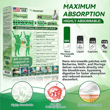 🇺🇸 𝐎𝐟𝐟𝐢𝐜𝐢𝐚𝐥 𝐔𝐒 𝐒𝐭𝐨𝐫𝐞 | 🧑‍⚕️🩺 𝐇𝐞𝐚𝐥𝐫𝐢𝐳𝐞® Moringa · Berberine × NAD+ 𝟏𝟎-𝐢𝐧-𝟏 𝐀𝐝𝐯𝐚𝐧𝐜𝐞𝐝 𝐍𝐚𝐧𝐨 𝐌𝐢𝐜𝐫𝐨𝐧𝐞𝐞𝐝𝐥𝐞 𝐏𝐚𝐭𝐜𝐡 — 𝐎𝐧𝐜𝐞 𝐃𝐚𝐢𝐥𝐲, 𝐕𝐢𝐬𝐢𝐛𝐥𝐞 𝐑𝐞𝐬𝐮𝐥𝐭𝐬 𝐢𝐧 𝟕 𝐃𝐚𝐲𝐬🔥
