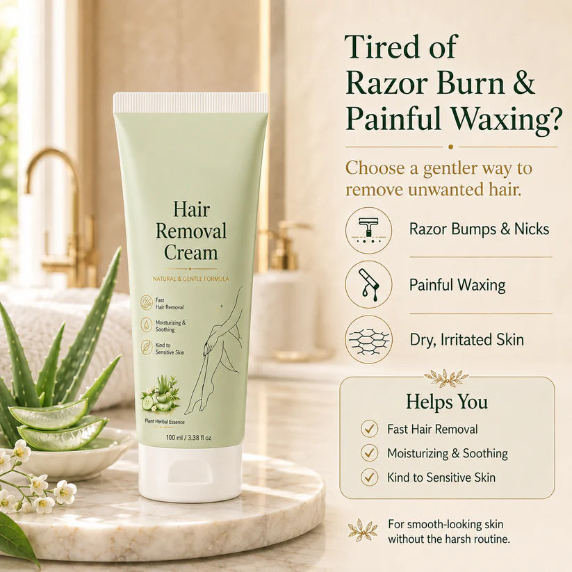 Alcuras™ Natural Gentle Hair Removal Cream | For Women & Men, Sensitive Skin