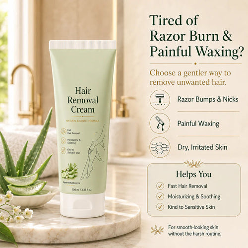 Alcuras™ Natural Gentle Hair Removal Cream | For Women & Men, Sensitive Skin