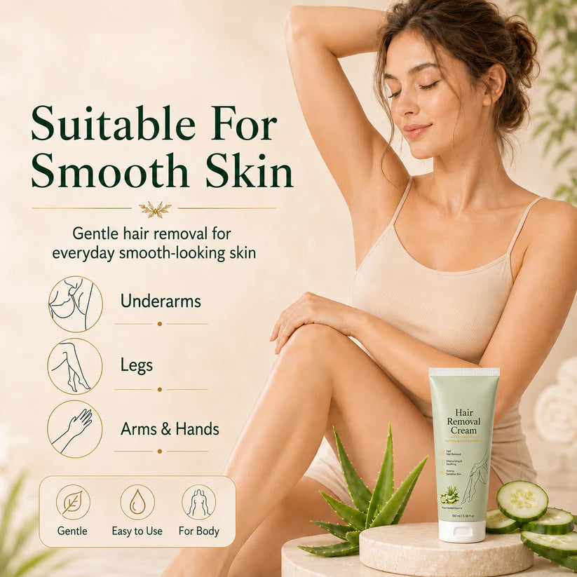 Alcuras™ Natural Gentle Hair Removal Cream | For Women & Men, Sensitive Skin