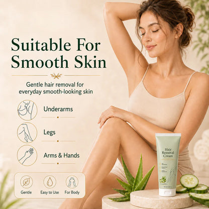 Alcuras™ Natural Gentle Hair Removal Cream | For Women & Men, Sensitive Skin