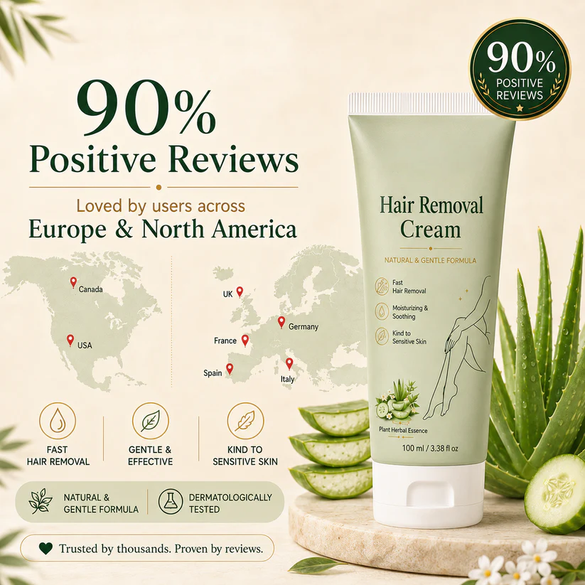 Alcuras™ Natural Gentle Hair Removal Cream | For Women & Men, Sensitive Skin