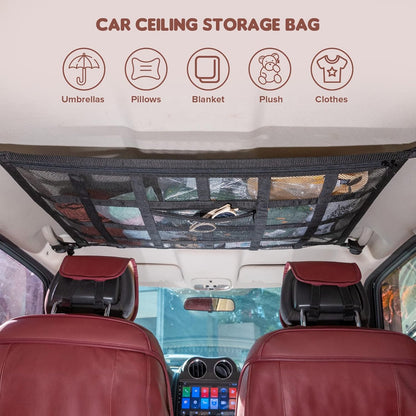 🔥✨HOT SALE -2026 Upgrade Car Ceiling Cargo Net Pocket